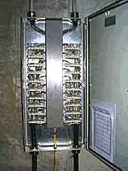 Bild 22: berspannungsschutzmanahmen am Telefon-Rangierverteiler in LSA-Plus-Technik
